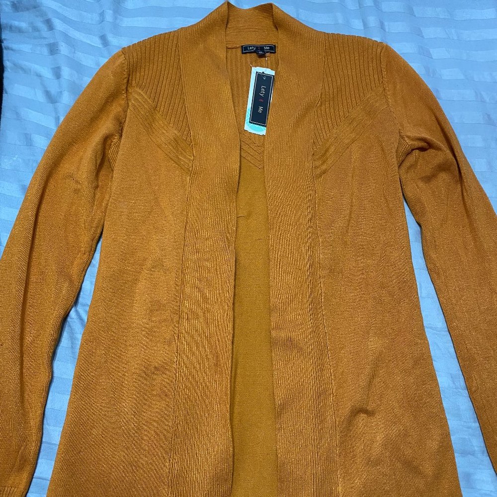 NWT Lety & Me Orange Open Cardigan XS